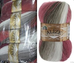 Alize Angora Gold Batik Yarn 20% Wool 80% Acrylic Lot of 2skn