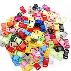 100PACK Assorted 3 8" Curve Contoured Side Release Buckle For Parachute 550 Cord Paracord Bracelet Pets Collar Strap Webbing Sewing Accessories FLC003