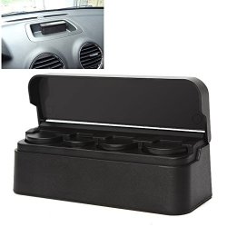 1 PC Car Styling Universal Coin Case Storage Box Holder Container Car Coin Holder Black Plastic Car Organizer Accessories