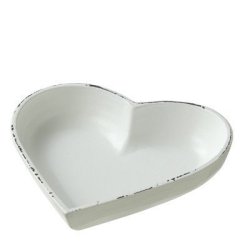 Midwest CBK 6.5" Distressed Wood Heart Shaped Trinket Tray