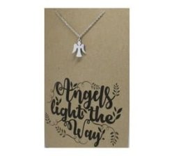 Crcs -stainless Steel Necklace On Card-christmas & Angel