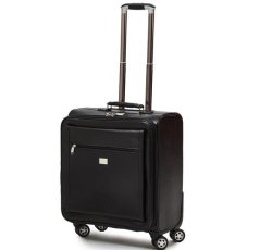 Hazlo Faux Leather Laptop Cabin Trolley Briefcase Bag - Black