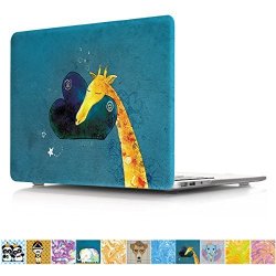 Macbook Pro 13 Retina Case Papyhall Q-style Cartoon Figures Painting Design Plastic Case For Macbook Pro 13 Inch Retina Display Model: A1425 And A1502 - Giraffe