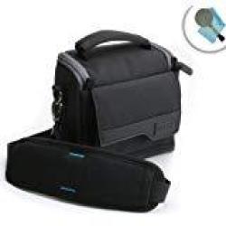 Carrying Case For Sony HDRCX405 Handycam Camcorder With Ripstop Nylon And Detachable Shoulder Strap By Usa Gear - Accessory Pocket Holds Cables Chargers Memory