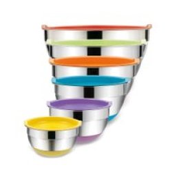 6-PIECE Multi-purpose Mixing Bowl Set With Airtight Lids