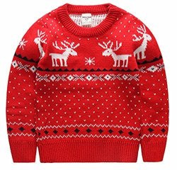 Mullsan Children's Fireplace Lovely Sweater For Christmas Best Gift 3T RED2