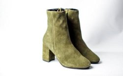 Ladies Pale Green Suede Ankle Boot