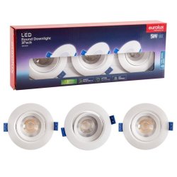 Eurolux Downlight Round LED 5W Non Dimmable 3 Pack