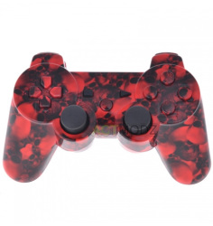 CCMODZ Full Set Hydro Dipped Hades Red Skulls Housing Shell For Ps3 Wireless Controller