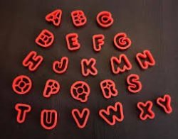Alphabet Fondant cookie Cutters 5cm Alphabet