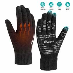 Bymore Winter Gloves For Woman And Men Touch Screen Elastic Knit Gloves Anti-slip