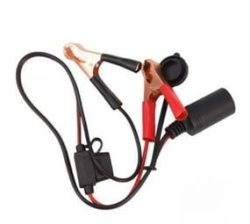 Automotive Battery Clamps To Female Cigarette Plug With Inline Fuse