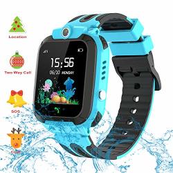 Themoemoe Kids Gps Watch. Kids Smartwatch With Gps Tracker Touch Screen IP68 Waterproof Gps lbs Camera Sos Phone Game Birthday Gift For Girls Boys Blue