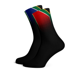 South Africa Flag Socks - Large Black