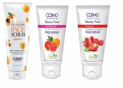 Pack Of 3 Assorted Wellness And Spa Beauty Treat Blend Of Natural Face Scrub 5.8 Oz Tube Fairness Glow brightens Skin Complexion reduces Pimple hydrates Skin Pink