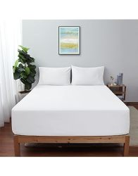 King Size Fitted Sheet Only White 100% Egyptian Cotton 600 Thread Count 16" Deep Pocket Premium Cotton Mattress Sheet 1 Bottom Sheet Only