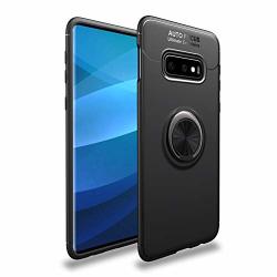 Hxc Case For Samsung Galaxy S10E Soft Tpu Material Suitable For Automotive Magnet Brackets Invisible Ring Bracket Multi-function Protective Shell Black