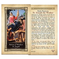 Patron Of Workers St. Joseph Laminated Holy Card - Pack Of 25