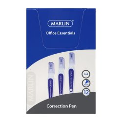 Marlin Office Essentials Correction Fluid Pen Type 7ML 12'S Metal Tip 0.8MM
