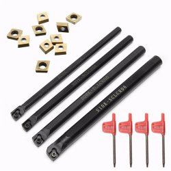 4pcs 6 7 8 10mm Sclcr06 Turning Tool Holder Lathe Boring Bar With 10pcs Ccmt060204 Inserts