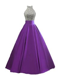 Heimo Women's Sequined Keyhole Back Evening Party Gowns Beaded Formal Prom Dresses Long H123 0 Purple