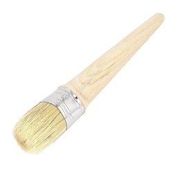 Paint Brush - Toogoo R Wooden Handle 40MM Dia Round Bristle Chalk Oil Paint Wax Brush