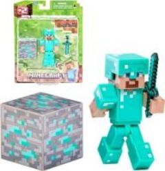 Jazwares Minecraft Steve With Diamond Armor Pack - 3inch Figure