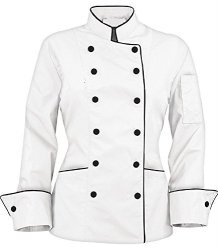 Long Sleeves Stylish Women's Ladies Chef's Coat Jackets S To Fit Bust 34-35 White