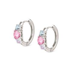 Colour Wave Hoop Earrings With Stones