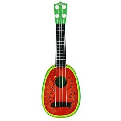 Yuniao 1PCS Children Learn Guitar MINI Fruit Guitar Ukulele MINI Fruit Musical Instruments Can Play Musical Instruments Toys Suitable For 5-18 Ages Children Red