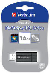 Verbatim - 16GB Black Pinstripe USB 49063