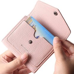 Borgasets Women's Rfid Blocking Small Compact Bifold Leather Pocket Wallet Ladies MINI Purse Limited Edition Pink
