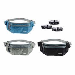 Eoper 3 Pieces Waist Packs Bags Waist Pouch Nylon Bag With Headband For Running Hiking Cycling Gym Sports Travel Multifunction Waist Pouch Adjustable Strap