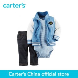 Carter's 3 Pcs Baby Cardigan Set - Blue 24m