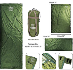 Nylon Compact Sleeping Bag Green Tent Caravan Camping Hiking Holiday