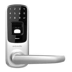 U-tec Group Inc. Ultraloq UL3 Fingerprint And Touchscreen Keyless Smart Lever Door Lock Satin Nickel