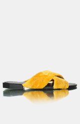 Ladies' Criss Cross Slide Sandals - Mustard - Mustard UK 7