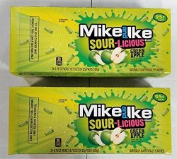 Mike And Ike Sour Licious Zours Green Apple 2 Box Deal From Candy World