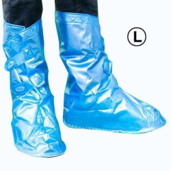 Blue Adjustable Rainproof Shoe Cover Large Blue