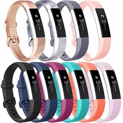 Vancle Compatible With For Fitbit Alta Bands For Women Men Sport Bands Replacement For Fitbit Alta And Fitbit Alta Hr 10 Pack 10PCS-C Large