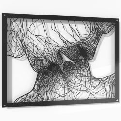 Intertwined Kiss Raised Metal Wall Art Home D Cor 80X60CM - Unexpected Worx