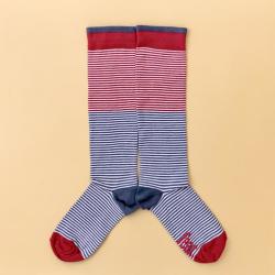 Ladies Red blue Knee-high Stripe Socks