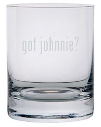Got Johnnie? Etched 11OZ Stolzle New York Crystal Rocks Glass