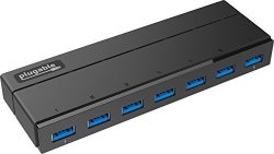 Plugable 7 Port USB 3.0 Hub With 36W Power Adapter And Two Smart Charging Ports For Android Apple Ios And Other Devices