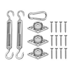 Rhombus 18PCS Pad Eye Turnbuckle Snap Hook Self-tapping Screw Accessories For Triangle Shade Sail