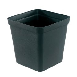 Square Plastic Pot Black 9CM - 1PC. Single Container.