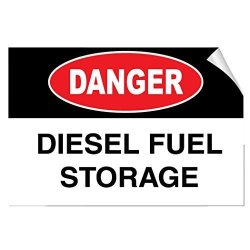 Danger Diesel Fuel Storage Hazard Label Decal Sticker Sticks To Any Surface