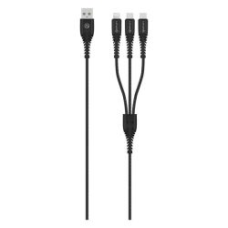 Amplify 3-IN-1 Charge Cable - Linked Series - 1M - Black