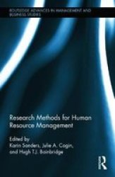 Research Methods For Human Resource Management Hardcover New