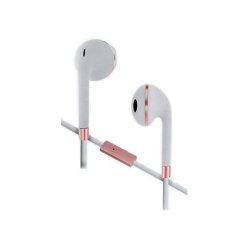 Sentry HB875 Stereo Earbuds White-rose Gold In-line MIC Zippered Case